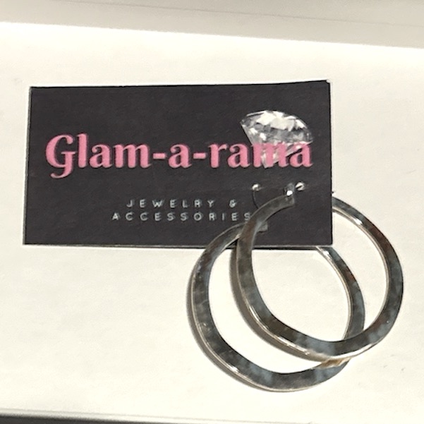 Hammered Hoop Earrings - Silver